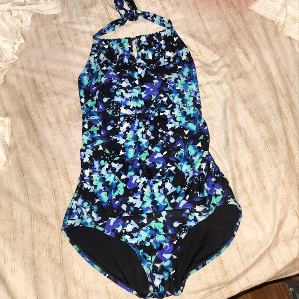 Speedo One Piece Bathing Suit XL Halter